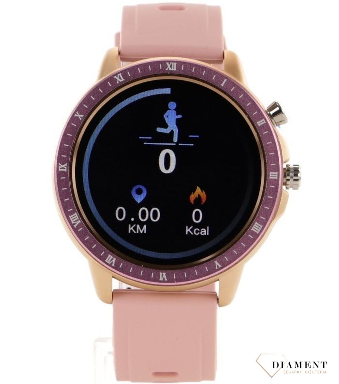 Smartwatch Damski Różowy S02 Sportowy Krokomierz Pulsometr Powiadomienia Monitoring snu.jpg